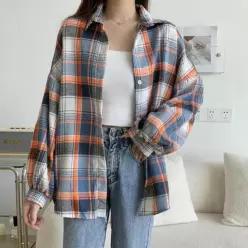 [라일리여성의류] Rly 빈티지 체크 긴팔 블라우스 캐주얼 상의