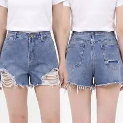 [라일리여성의류] Rly 여성 데님반바지 찢청 빈티지 여름 숏팬츠 중청