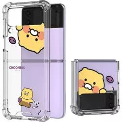 춘식이 빼꼼 갤럭시 Z플립3 투명방탄 강화케이스 고구마