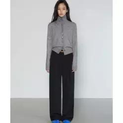 미치코런던코시노 투핀턱 와이드 슬랙스 블랙