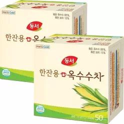 50개입X2개 식수용 한잔용 티백 1.5gX100T 동서 옥수수차 보리차