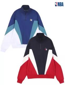 NBA PHI 76ers 컬러블록 반집업 맨투맨 N224TS116Z