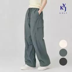 김영주골프 여름 경량 쿨링 카고 바지 여성 밴딩 와이드 팬츠 KQMLSL65
