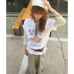 RONRON RIBBON CROISSANT BASIC FIT T SHIRT WHITE RR26AST5516WH 997012