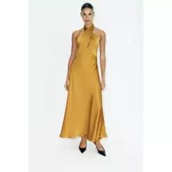 ZARA 자라 SATIN 새틴 HALTER 홀터 MID 미드I 미디 DRESS 드레스 원피스 - MuSTAR 스타d 7961/581/305