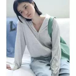로우클래식 LOW CLASSIC Lc STRIPED ZIPUP HOODIE_IVORY LC262TS11IV 3712645