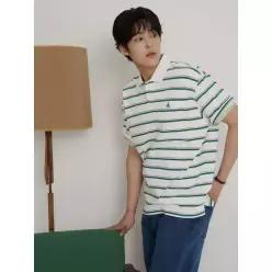 [빈폴] [26SS 30%OFF] 헤리티지클럽 스트라이프 칼라넥 티셔츠 아이보리 (BC6242C320)
