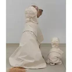 매장정품 SUPERPET 강아지 판초 레인코트 아이보리