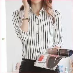 여성 봄 가을 블라우스 정장 흰색 긴팔 스트라이프 셔츠 20대 30대 결혼식 하객 룩 오피스 남방 예쁜 옷 코