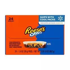 REESE'S OREO 밀크 초콜릿 및 화이트 크림 땅콩 버터 컵, 캔디 팩, 39.7g(1.4온스) (24개) 375872