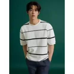 [빈폴] [26SS 30%OFF] 모던 선염 라운드넥 맨투맨 티셔츠 화이트 (BC6442C881)