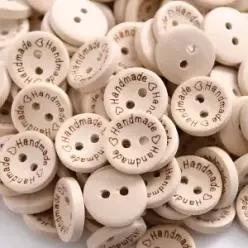 50pcs 2 구멍 의류 장식 단추에 대 한 자연 나무 Diy 수 제 Eyelets Bottons 바느질 액세서리 3