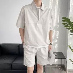 [룽스_6915]스트링 카라 남자대학생데일리룩 반팔티