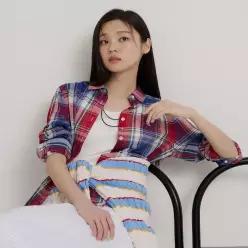 [백화점 정품] 빈폴 레드 마드라스 체크 슬림숏 셔츠 - 레드 BF6564C116