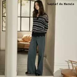 [1만원 인하]라삐아프 26FW 스트레이트핏 사이드라인 파이핑 데님 1종(런칭 가격 59,900원)
