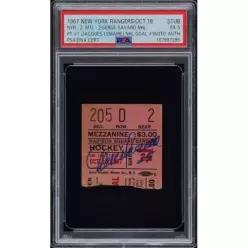 미국 1967년 10월 18일 자크 르마르JACQUES LEMAIRE 사인入り NHL 골 1사바르SAVARD PT1 티켓 스텁 HABS PS