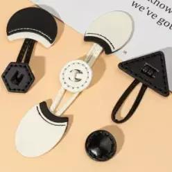 여자의 코트에 대 한 유행 경적 단추 고품질 PU DIY 손 바느질 의류 액세서리