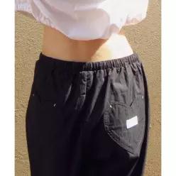 RONRON BACK HEART STITCH POCKET BANDING PANTS BLACK RR24BPT3288BK 997073