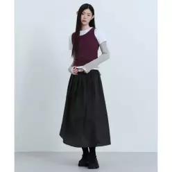 MUSINSA STANDARD WOMAN 우먼즈 시어 나일론 플리츠 롱 스커트 [블랙] 463288