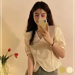 사랑스러운 이중 빅카라 레이스 쉬폰 블라우스 여성블라우스 남성 20WFG22115
