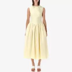 피터 팬 칼라 태피터 미디 원피스 PF26077MAY YELLOW
