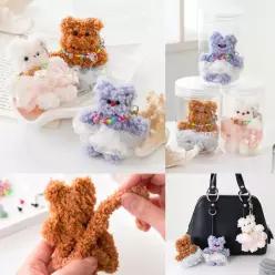 [오피스스쿨] 민화샵 곰돌이 모루인형키링만들기 3종 택1 diy 열쇠고리  귀여운선물 인형공예 가방인형키링 곰돌이키링인형 백참키링만들기 백팩인형키링