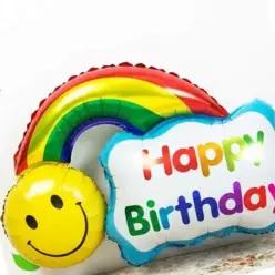 홈파티 호일풍선 무지개 스마일 1개입 캐릭터풍선 행사용벌룬 생일파티용품