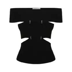Alexander McQueen 컷아웃 오프 숄더 탑 748051Q1A5Z TP434945783