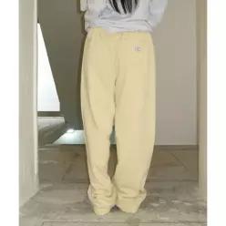 RONRON BACK HEART STITCH POCKET SWEAT JOGGER PANTS CREAM YELLOW RR24DPT3754CY 997092