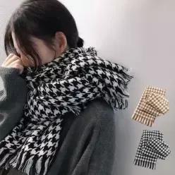 [라일리] Rly 모자 체크 패턴 스카프 패션 여성 방한 겨울 하