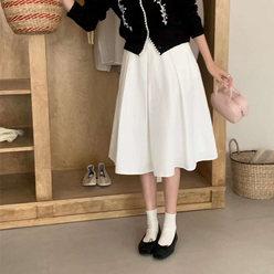 요플레 핀턱 롱 스커트(봄/데이트룩/꽃놀이룩/치마/신상)