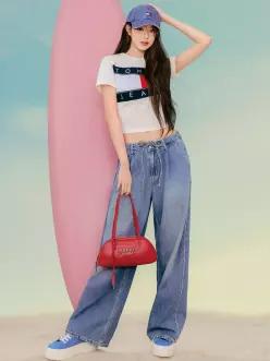 타미진 장원영 착용 찰리 루즈 데님 팬츠(T32G6NEW40TWT1)