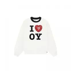 [정품] 오와이 데일리 니트 맨투맨 후드 스트릿 OPENYARD(OY) I LOVE OY MTM - 화이트