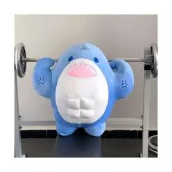 근육 상어 헬창 헬스 인형 쿠션 [대형 몸짱 헬스장 개업선물 애착 동물 안고자는 웃긴 선물 템]