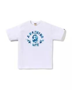 베이프 반팔 티셔츠 001TEL801009MWH9 WHITE BLUE DOM