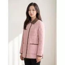 크로커다일레이디 코듀로이 카라 중기장 패딩_CLFSPD201