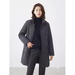 크로커다일레이디 네이비 더블넥 퀄팅 패팅 CLCSPD101