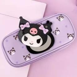 LILIS 산리오 쿠로미 큐트 거울 필통 파우치 펜슬 케이스