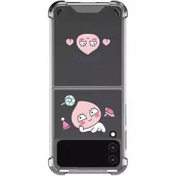 카카오프렌즈 피치파이브 갤럭시 Z플립3 투명방탄 강화케이스 어피치