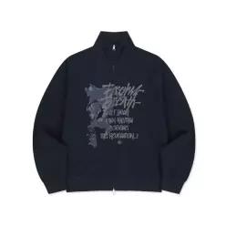 후드집업 CQK BLSMHZ006NV GRAFFITI PRINT JERSEY ZIP UP - NAVY