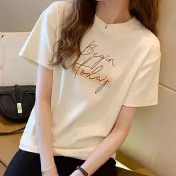 [라일리여성의류] Rly 여성용 반팔 레터링 면 티셔츠