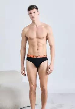 Emporio Armani 엠포리오 아르마니 볼드 모노그램 브리프 3팩 - 검정/카멜리아 7798163