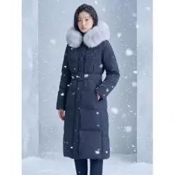 에고이스트 55사이즈 차콜 사가폭스퍼 클래식 롱 구스 다운점퍼 EQ4TD009