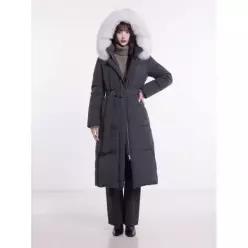 에고이스트 55사이즈 차콜 사가폭스퍼 클래식 롱 구스 다운점퍼 EQ4TD009