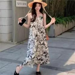 [라일리여성의류] Rly 플레어 원피스 브이넥 슬리브리스 여성