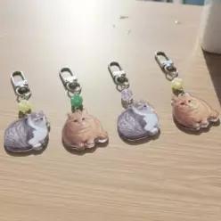 캣 남자 럭키 여친 키링 생일 친구 고냥이 여자 뚱냥이 남친 선물 귀여운 행운 뚱쭝한
