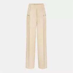 Off White 오프 화이트 솔리드 와이드 레그 바지 - 베이지/블루 7627833
