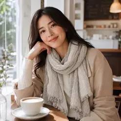 여성 린넨 주름 스카프 봄 가을 머플러 SQ-1011031-WFR319Y