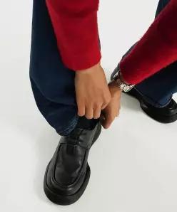 토앤토 킨치 모크 소가죽 캐주얼 출근 모카신 남녀공용 블랙