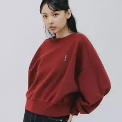 바켄 컴포트 로고 세미 크롭 스웨트셔츠 BK8908_와인 7000030055 -wi